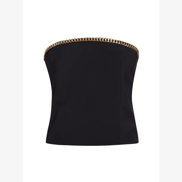 NEW Generation Love Sizes S, M, L Hazel Crepe Chain Bustier Top - Black - Picture 2 of 10